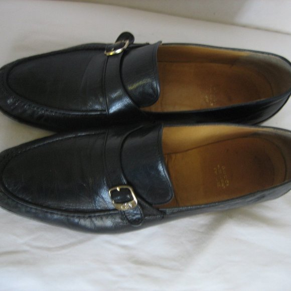 GUCCI Men\'s Loafer Leather Shoes Double G Monk Strap Size 46/US Size 9 main image 4